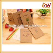 interesting small size school notebook,recycle brown kraft paper notebook